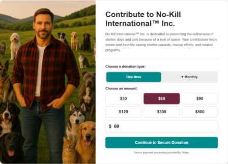 Donate to No-Kill International™ Inc